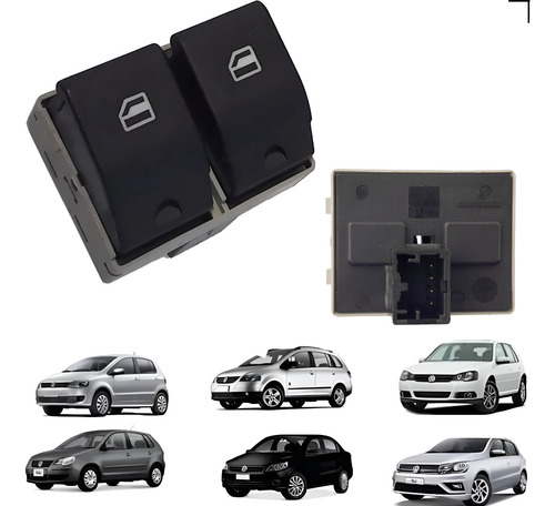 Botão Duplo Vidro Elétrico Gol G5 G6 G7 Fox Voyage Saveiro