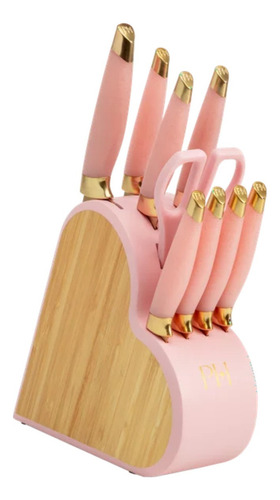 Paris Hilton Set De Cuchillos 10 Piezas Rosa Con Dorado Rosa