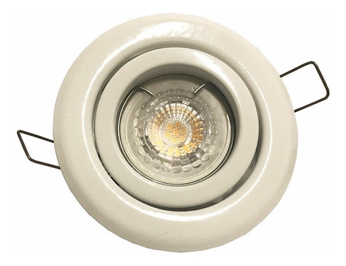 Spot Embutir Blanco Gu10 + Dicroica Led 7w Gu10 X10un