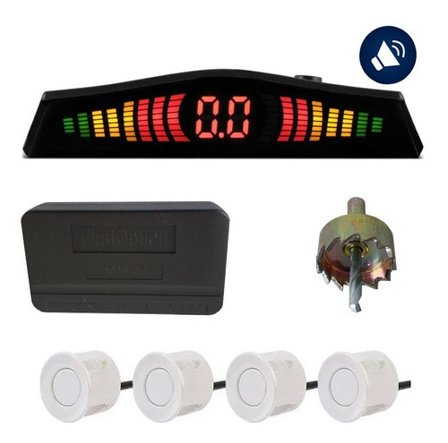 Sensor De Aproximação 4 Sensores Ré Display Led Cor Branco C