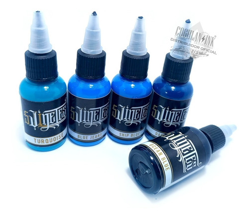 Imagen 2 de 4 de Tinta Tattoo 5 Jinetes Ink Set Blues Completo X5 Unid Tatuar