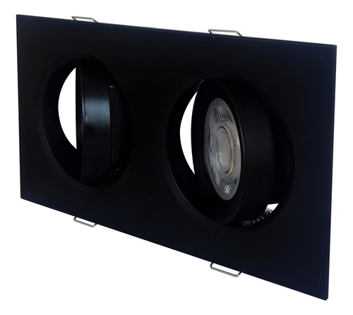 Spot Led Embutir Duplo Preto 2x5w 10w 127/220V Branco Neutro Cor Branco/Neutro 127/220V