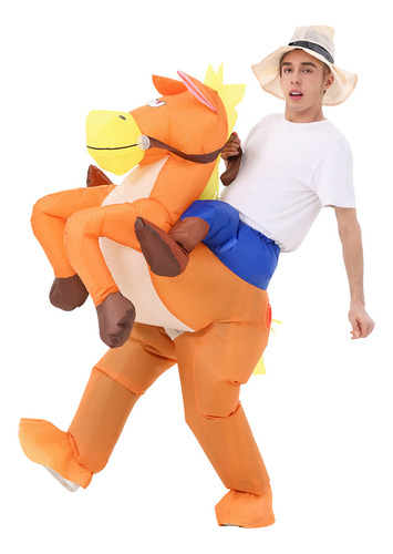 Nuevo Disfraz Inflable Divertido De Equitación Para Caballo, Unisex, Adulto