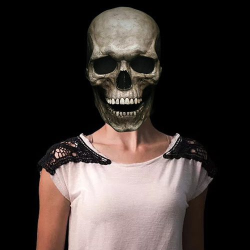 Máscara De Calavera De Cabeza Completa Con Mandíbula