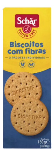 Kit 12 Biscoitos Com Fibras Digestive Sem Glúten 150g Schar