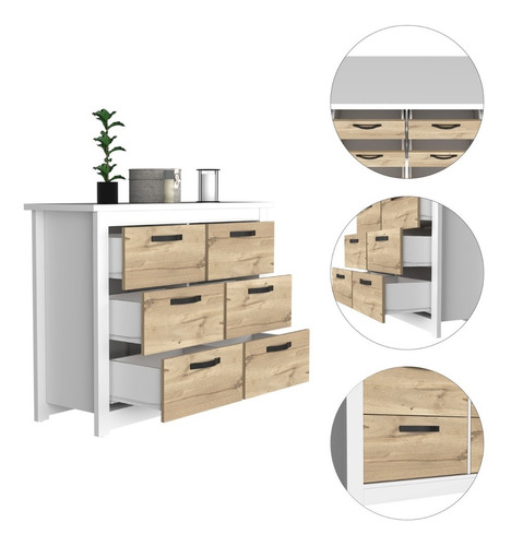 Comoda Z-120 Bi-color Blanco/duna 4c / 2p