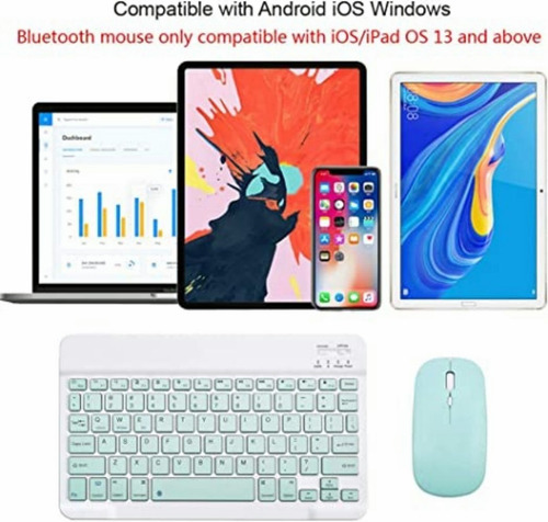 Imagen 2 de 10 de Kit De Teclado Bluetooth Con Ratón Soporte Teléfono/tablet