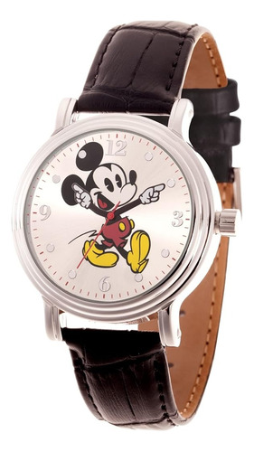 Reloj Mickey Mouse, Disney Cuarzo Analogico Adultos Mk1872 Color De La Correa Negro Color Del Bisel Blanco Color Del Fondo Blanco