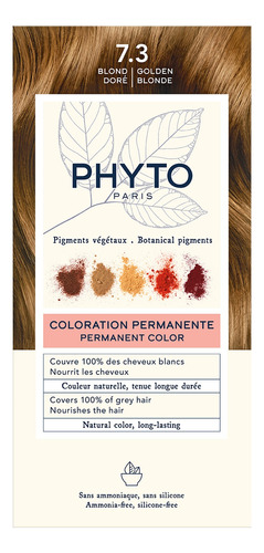 Phyto Color-7.3 Rubio Dorado Cubre El 100% De Cabello Blanco