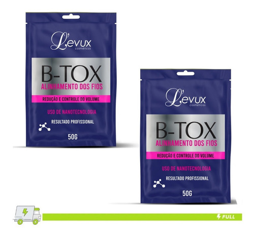  2 Máscara Cabelos/capilar Levux B-tox Profissional Botox 50g