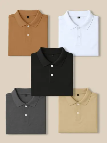 Kit 5 Camisas Gola Polo Camisetas Blusas
