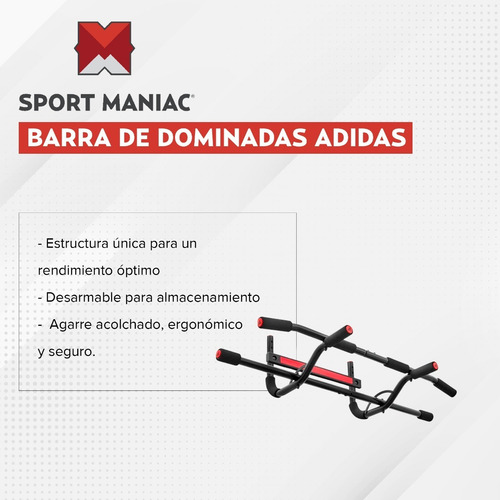 Imagen 3 de 5 de Barra Ejercicio Dominadas adidas Multifuncion Sport Maniac