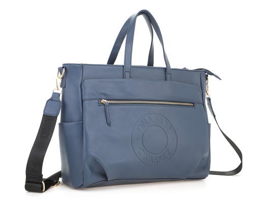 Cartera Grande Universitaria Tira Larga Ecocuero Ona Saez Negro Negro Plata Negro