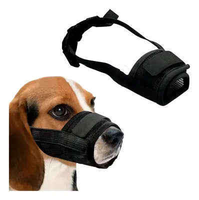 Focinheira Regulável Cachorro Respirável Confortavel Latido Cor Preto Tamanho P