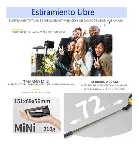 Trípode Bluetooth Para Teléfono Inteligente Con Estabilizado