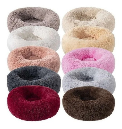 Imagen 5 de 9 de Cama Antiestrés De Felpa Peluda Mascotas Perros Gatos 80 Cm