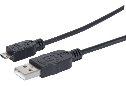Cable Usb 2.0 A Microb Macho/macho 1.0 Mts Manhattan Color Negro