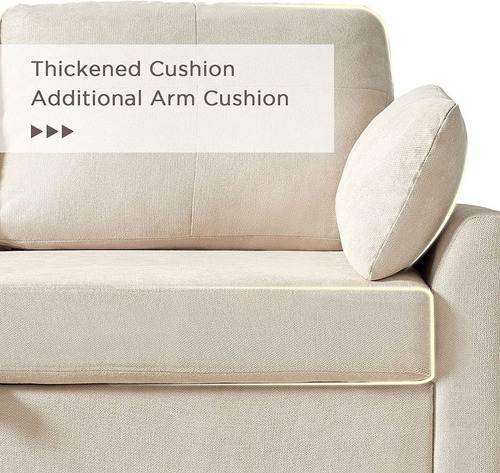 Sofa Cama Convertible 2 En 1 Tela Color Beige Marca Merluxy