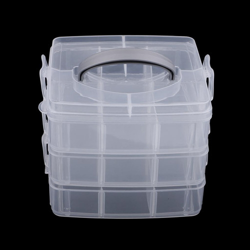 2x Caja De Almacenamiento De 3 Capas Joyas Nail Art Craft