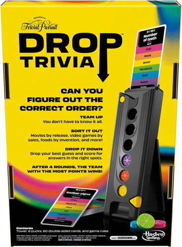 Juego Trivial Pursuit Drop Trivia | 2 Jugadores | 15 Min