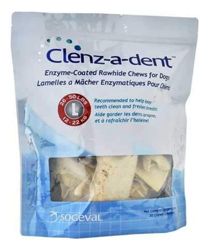 Clenzadent Rawhide Chews Para Perros Large 30 Ct