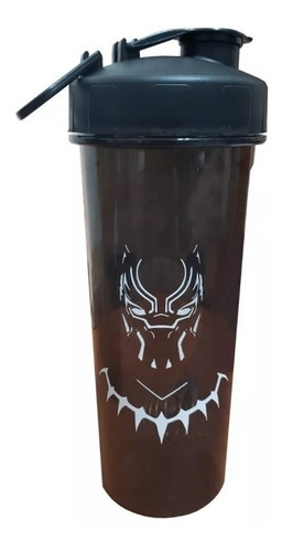 Shaker Pantera Negra Vaso Gym Caramañola 750 Bpa Free