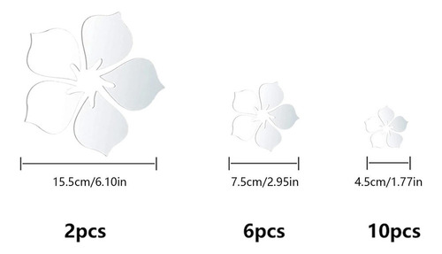 Pegatinas De Espejo Flores Pegatinas De Pared Acrílicas Flor