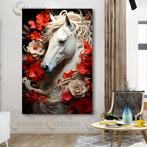 Cuadro Caballos Decoracion Artistica Elegante 130x90 Anim43