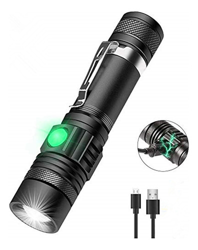Linterna Led Recargable T6 Con Zoom Superbrillante