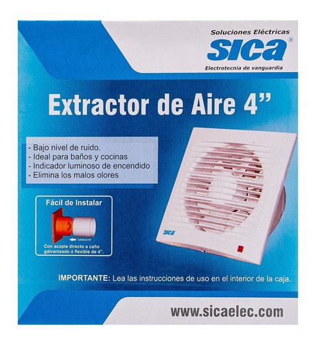 Imagen 5 de 6 de Extractor De Aire Sica - Chico - Malos Olores, Vapor Y Humo