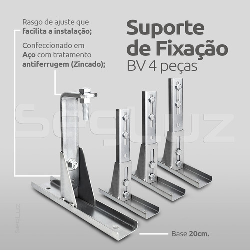 Imagem 2 de 7 de Kit 4 Suporte Fixação Motor Portão Eletrônico Basculante 1/3