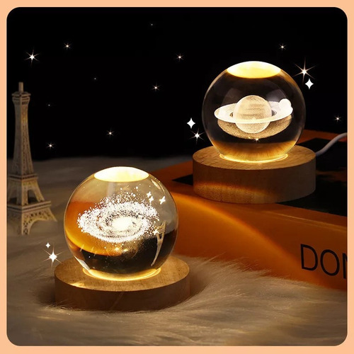Luz Nocturna Led Luz Nocturna De Cristal Lunar 3d
