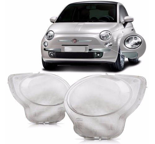 Lente Do Farol Fiat 500 2008 2009 2010 2011 2012 Inferior