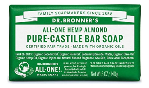 Dr. Bronner.s Pure-castile Bar Soap - Almendra, 5 Oz (paquet