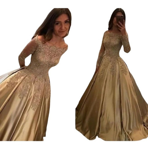 Vestido Noche Fiesta Cockeitl Graduacion Dorado Personalizad | Meses sin intereses Vestido Noche Fiesta Cockeitl Graduacion Dorado Personalizad | Meses sin intereses