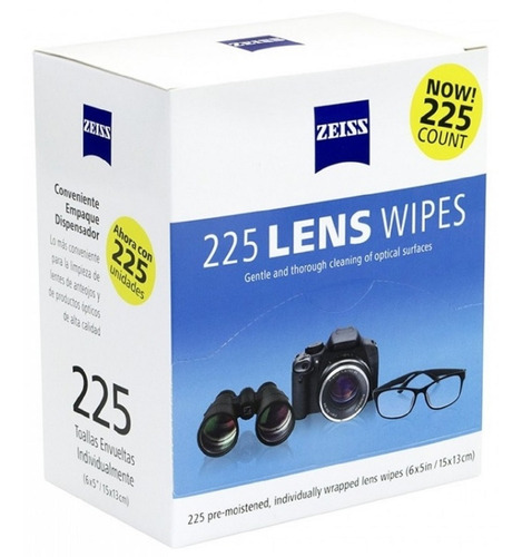 225 Paños Humedos Zeiss Limpieza Lentes Camara Gafas Envioya