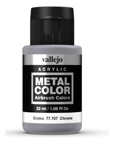 Vallejo Metal Color Airbrush Colors 77707 Cromo Acrilico