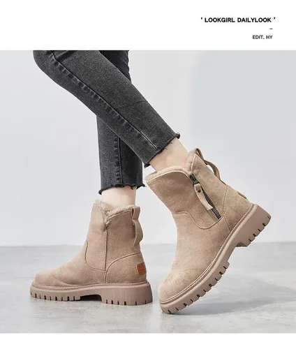 Zapatos De Algodón Cálidos De Terciopelo Moda Botas Martin