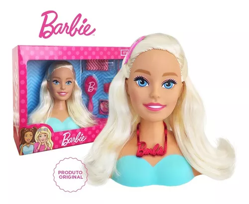 Boneca cabeca busto barbie com acessorios p pentear maquiar 21