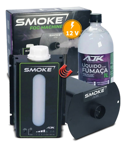 Maquina De Fumaça Ajk 12v Som Automotivo + 1 Litro Líquido