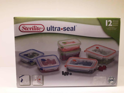 Set Envases 12 Piezas Ultraseal Marca Sterilite