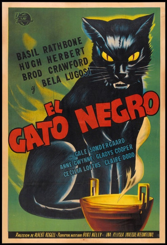 Lamina De Imágenes Vintage De 50x73 Cm - El Gato Negro