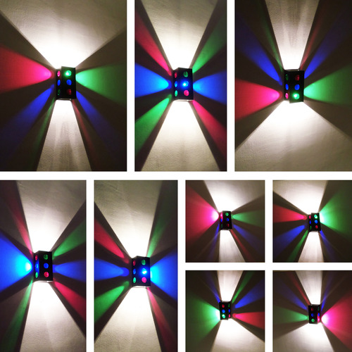 Aplique Pared Color Rgb Luz Transformable 9 Efectos Led 12w