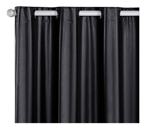 Cortina Blackout Pvc Para Sala Corta Luz 220x130 Curta Preto