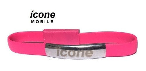 Pulseira Carregador Via Usb V8 Rosa Icone Mobile