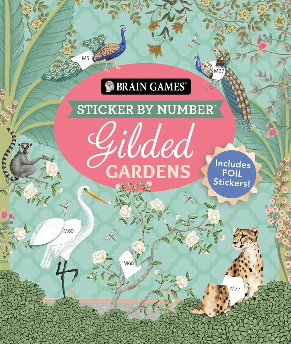 Livro Brain Games - Sticker By Number: Gilded Gardens - Ing