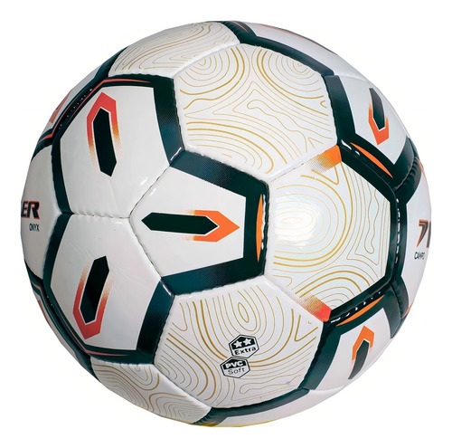 Balón de fútbol Poker Logo Extra 32 Buds Onyx Field, blanco+naranja 05