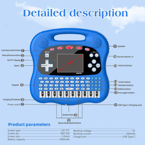 Educational Tablet Guaiyeyeap Interactive For Kids 2+