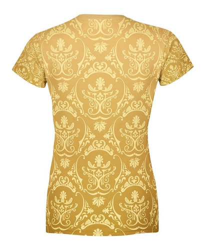 Playera Full Print Dorada Figuras Elegantes Candelabro 43