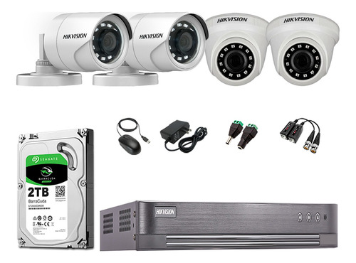 Kit 4 Camaras De Seguridad Hd 720p Hikvision Disco 2tb P2p